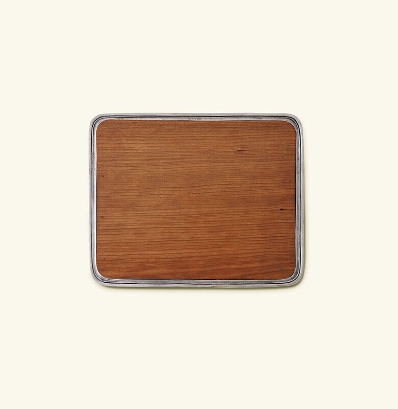 Match Pewter Bar Tray with Wood Insert No Handles 1384.2