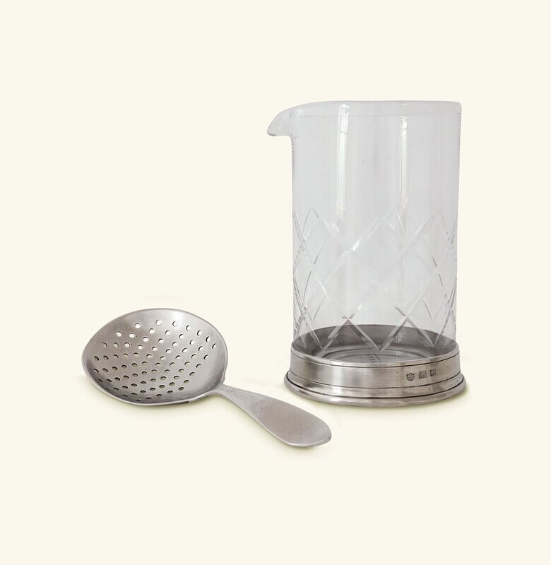 Match Pewter Mixing Glass And Cocktail Strainer Set 1381.5