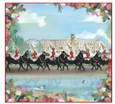 Halcyon Days TR Life Guards on Parade 90x90cm 100% Silk Scarf SATLG01SS90, MPN: SATLG01SS90,