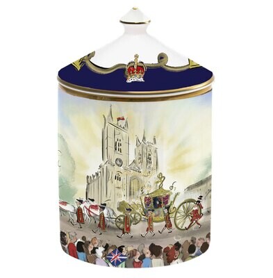 Halcyon Days TR Coronation at Westminster Abbey Lidded Candle Scent Sandlewood &amp; Vetiver BCCWA01LCG…