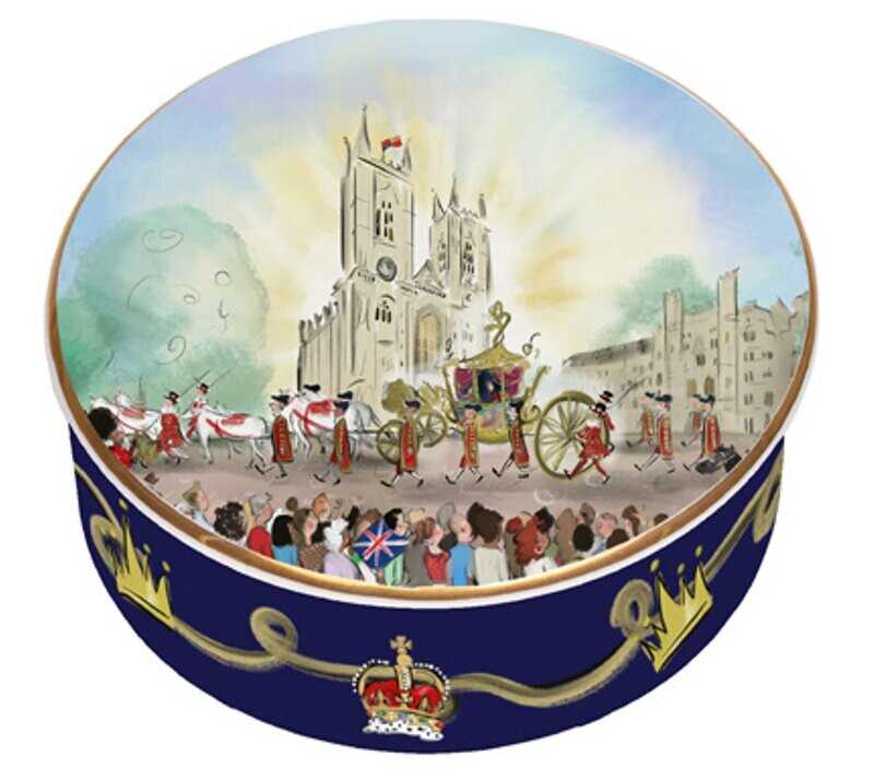 Halcyon Days TR Coronation at Westminster Abbey Round Trinket Box BCCWA01RBG, MPN: BCCWA01RBG,