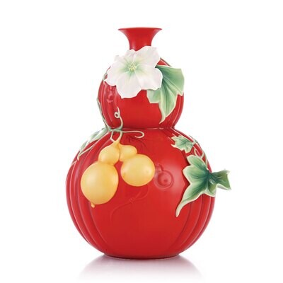 Franz Porcelain Harvest Design Sculptured Porcelain Vase FZ03392, MPN: FZ03392,