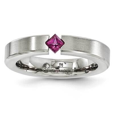 Edward Mirell Brushed Rhodolite Garnet 4mm Band Tatanium EMR165 by Edward Mirell, MPN: EMR165, 8867…
