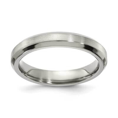 Edward Mirell Brushed &amp; Polished Beveled 4mm Band Tatanium EMR153-4MM by Edward Mirell, MPN: EMR153…