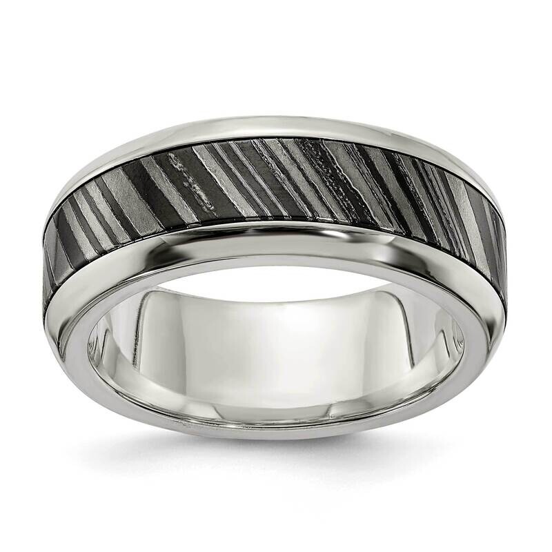 Edward Mirell Timoku with Sterling Silver Core 8mm Engravable Band EMR366