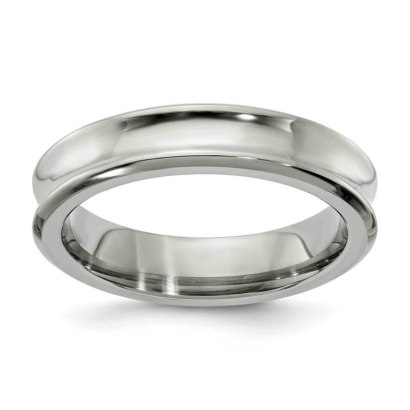 Edward Mirell Titanium Polished Concave 5mm Engravable Band EMR364-5MM