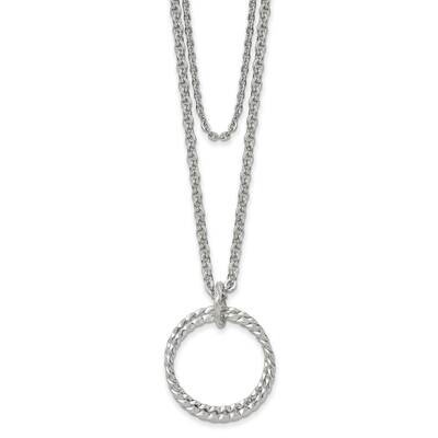 2 Strand Twisted Circles 18.5 Inch Necklace Stainless Steel Polished SRN3004-18.5 by Chisel, MPN: S…