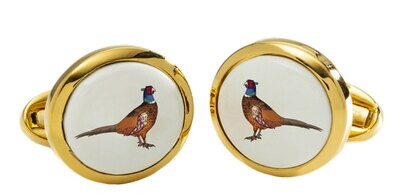 Halcyon Days Pheasant Round Gold Cuff Braceletlinks CLPHE05RDG, MPN: CLPHE05RDG,