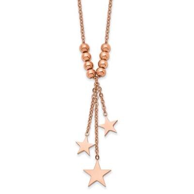 Rose Ip-Plated Stars 16 Inch with 1.75 Inch Extender Necklace Stainless Steel Polished SRN2999-16 b…