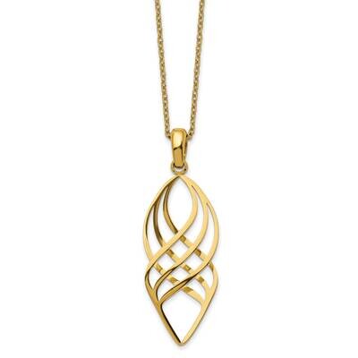 Yellow Ip-Plated 20 Inch with 2 Inch Extender Necklace Stainless Steel Polished SRN2940-20 by Chise…