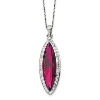 Red Crystal &amp; Preciosa Crystal with 2 Inch Extender Necklace Stainless Steel Polished SRN2941-20 by…