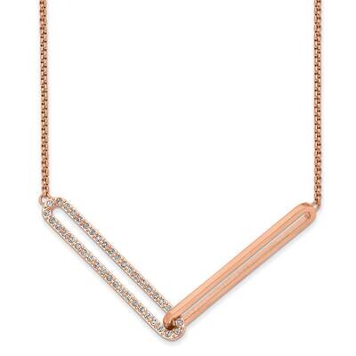 Rose Ip with Swarovski Interlocking 16 Inch Necklace Stainless Steel Polished SRN2905-16 by Chisel,…