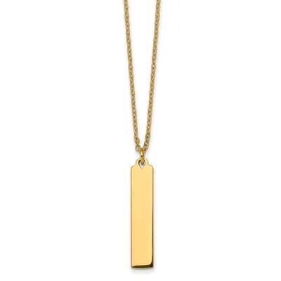 Yellow Ip-Plated Bar Dangle 16 Inch Necklace Stainless Steel Polished SRN2908-16 by Chisel, MPN: SR…