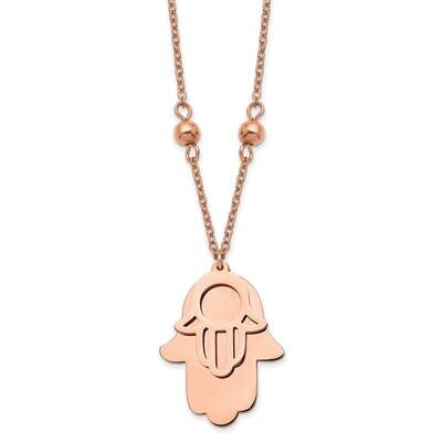 Rose Ip-Plated Hamsa 19.75 Inch Necklace Stainless Steel Polished SRN2900-24 by Chisel, MPN: SRN290…