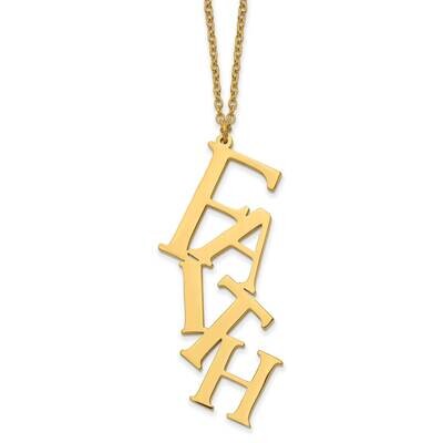 Yellow Ip-Plated Faith with 2 Inch Extender 16 Inch Necklace Stainless Steel Polished SRN2818-16 by…