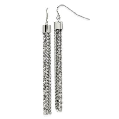 Multistrand Chain Dangle Earrings Stainless Steel Polished SRE1545 by Chisel, MPN: SRE1545, 1911018…