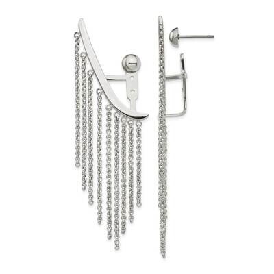 Dangle Chain Adjustable Post Ear Climbers Stainless Steel Polished SRE1346 by Chisel, MPN: SRE1346,…