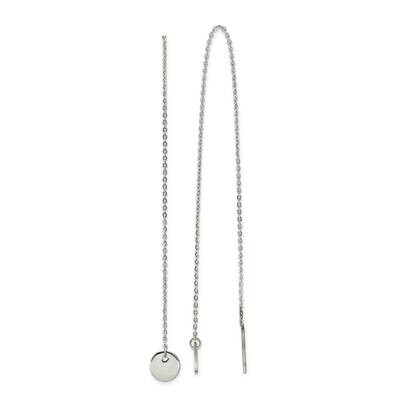 Disc Dangle Threader Earrings Stainless Steel Polished SRE1358 by Chisel, MPN: SRE1358, 191101866210
