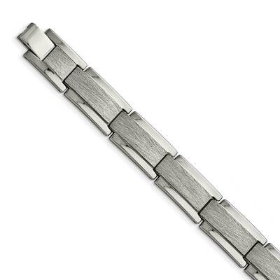 Polished and Satin 8.25 Inch Bracelet Tungsten TUB121-8.5 by Chisel, MPN: TUB121-8.5, 886774751061