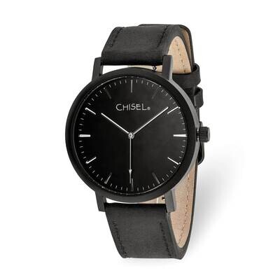 Matte Black IP-plated Black Dial Watch Matte Black TPW126 by Chisel, MPN: TPW126, 191101394737