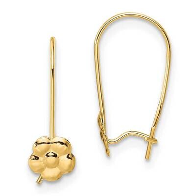 Flower Kidney Wire Earrings 14k Gold Polished SE3015 by Madi K, MPN: SE3015, 883957977836
