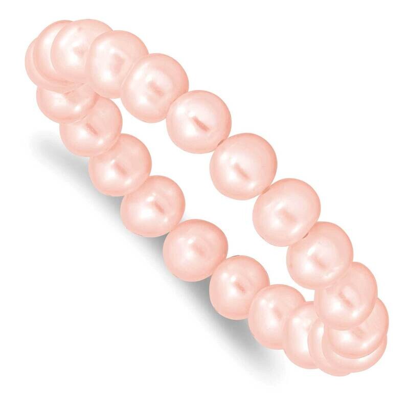 5-6mm Pink Egg Freshwater Cultured Pearl Stretch Bracelet QH5566P