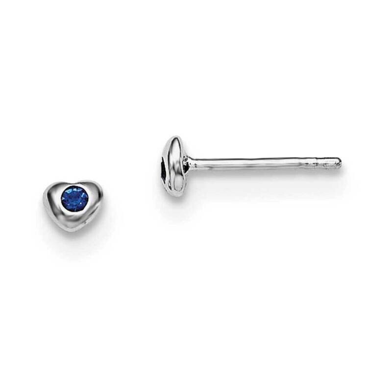 Sept Blue Preciosca Crystal Heart Earrings Sterling Silver Rhodium-plated QGK188SEP