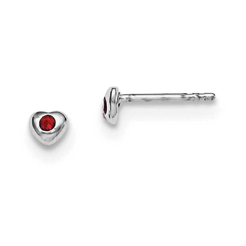 Jan Red Preciosca Crystal Heart Earrings Sterling Silver Rhodium-plated QGK188JAN