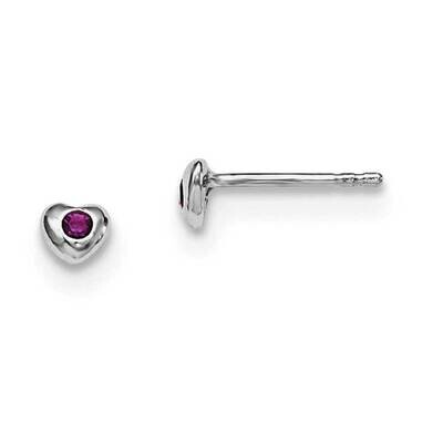 Feb Purple Preciosca Crystal Heart Earrings Sterling Silver Rhodium-plated QGK188FEB by Madi K, MPN…