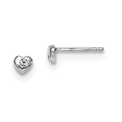 Apr Clear Preciosca Crystal Heart Earrings Sterling Silver Rhodium-plated QGK188APR by Madi K, MPN:…