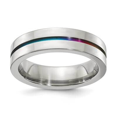 Edward Mirell Gray Titanium Multi-Anodized Flat 6mm Engravable Band EMR172-6MM by Edward Mirell, MP…