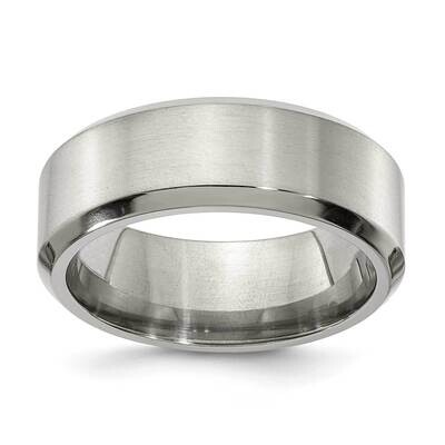 Edward Mirell Titanium Brushed &amp; Polished Beveled 8mm Engravable Band EMR153-8MM by Edward Mirell, …