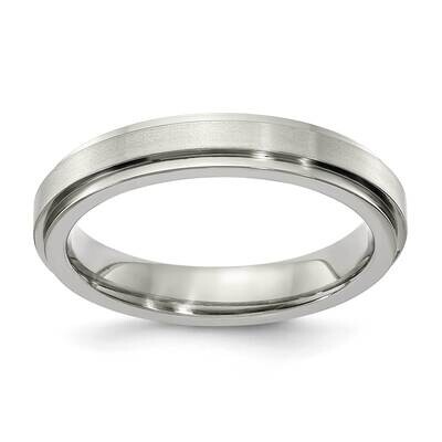 Edward Mirell Titanium Brushed &amp; Polished Flat Step 4mm Engravable Band EMR149-4MM by Edward Mirell…