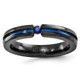 Edward Mirell Black Ti Sapphire &amp; Blue Anodized 4mm Band by Edward Mirell, MPN: EMR160, 614664188860