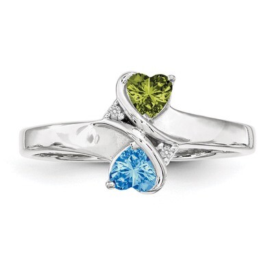2 Birthstones Imitation and Diamond Couple Ring Sterling Silver XMR70/2SS-10, MPN: XMR70/2SS-10, 88…