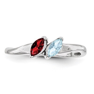 2 Birthstones Mother&#39;s Ring Sterling Silver XMR62/2SS-10, MPN: XMR62/2SS-10, 883957867502