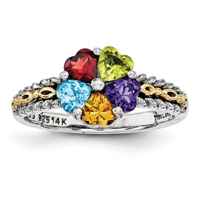 5 Birthstones &amp; 14k Five-stone Mother&#39;s Ring Sterling Silver QMR16/5-10, MPN: QMR16/5-10, 886774243…
