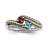 2 Birthstones &amp; 14k Two-stone Mother&#39;s Ring Sterling Silver QMR13/2-10, MPN: QMR13/2-10, 8867742422…