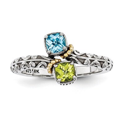 2 Birthstones &amp; 14k Two-stone Mother&#39;s Ring Sterling Silver QMR10/2-10, MPN: QMR10/2-10, 8867742415…