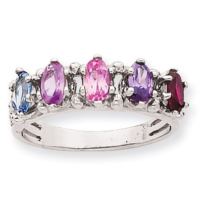 5 Birthstones Family Ring 14k White Gold XMRW52/5, MPN: XMRW52/5, 191101540981