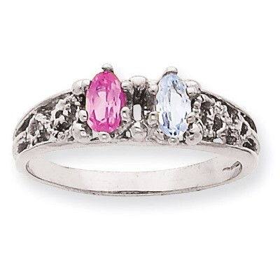 2 Birthstones Family Ring 14k White Gold XMRW52/2, MPN: XMRW52/2, 191101540950