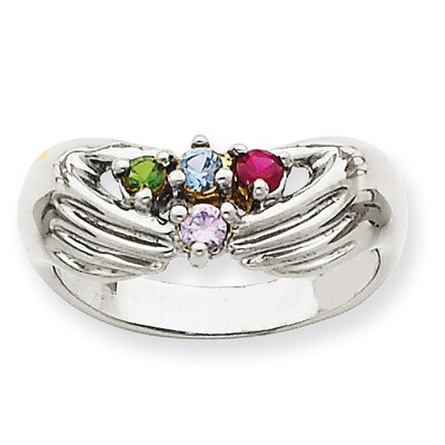 4 Birthstones Family Ring 14k White Gold XMRW51/4, MPN: XMRW51/4, 191101540905
