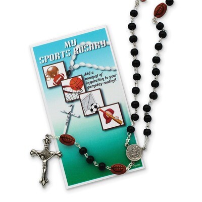 Boys Black Football Sports Rosary GM19744, MPN: GM19744, 827225600903