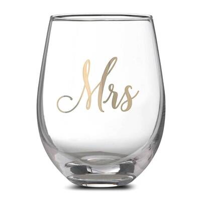 Lillian Rose Gold Mrs. Stemless Wine Glass GM21897, MPN: GM21897, 710309451815