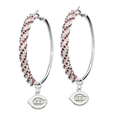 Cincinnati Reds Amped Logo Crystal Earrings RDS077ER-CR