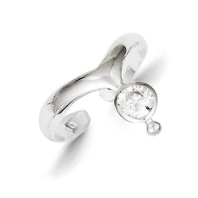 Dangle Toe Ring Sterling Silver Diamond QR840, MPN: QR840, 883957253947