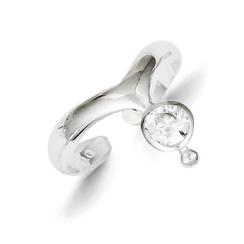 Dangle Toe Ring Sterling Silver Diamond QR840