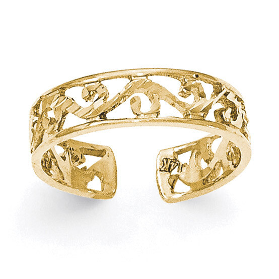 Diamond -cut Toe Ring 14k Gold Polished K5796