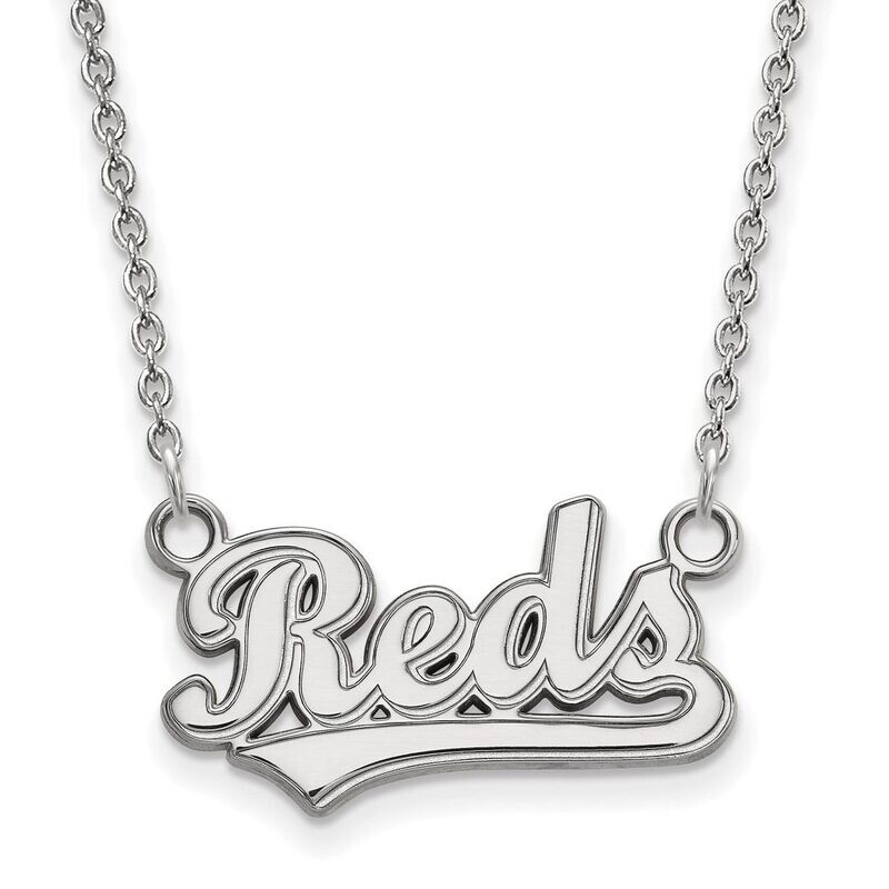 Cincinnati Reds Small Pendant with Chain Necklace 14k White Gold 4W026RDS-18, MPN: 4W026RDS-18, 886…