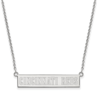 MLB Cincinnati Reds Small Bar Necklace Sterling Silver Rhodium-plated SS030RDS-18, MPN: SS030RDS-18…